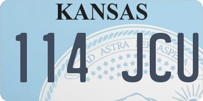 KS license plate 114JCU