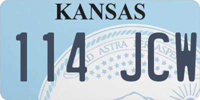 KS license plate 114JCW