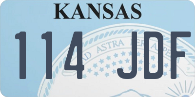 KS license plate 114JDF