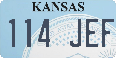 KS license plate 114JEF