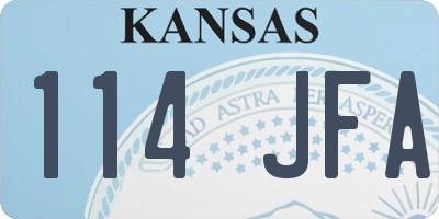 KS license plate 114JFA