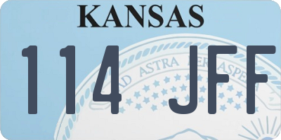 KS license plate 114JFF