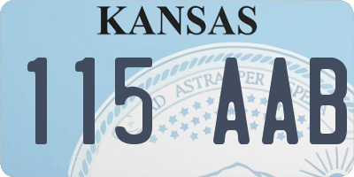 KS license plate 115AAB