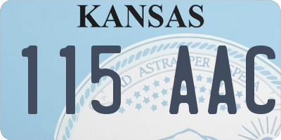 KS license plate 115AAC