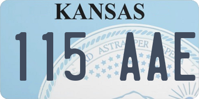 KS license plate 115AAE