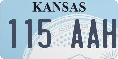 KS license plate 115AAH