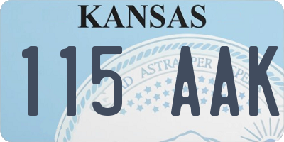 KS license plate 115AAK