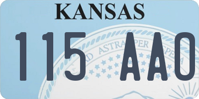 KS license plate 115AAO