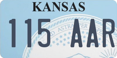 KS license plate 115AAR
