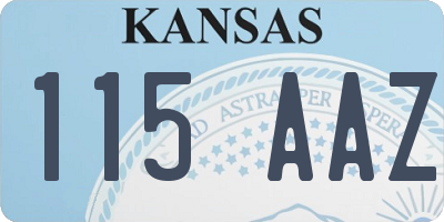 KS license plate 115AAZ