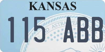 KS license plate 115ABB