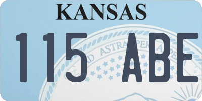 KS license plate 115ABE
