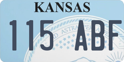KS license plate 115ABF