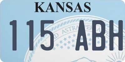 KS license plate 115ABH