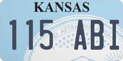 KS license plate 115ABI