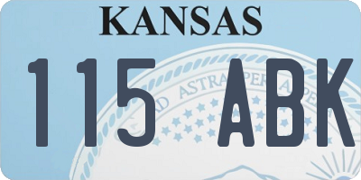 KS license plate 115ABK