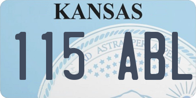 KS license plate 115ABL