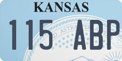 KS license plate 115ABP