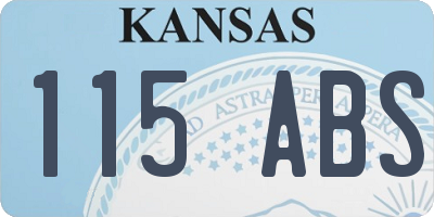 KS license plate 115ABS