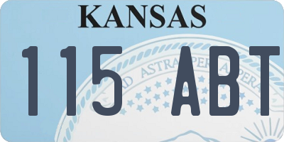 KS license plate 115ABT
