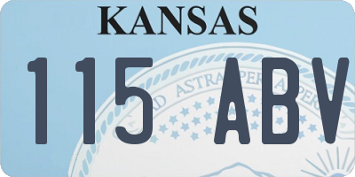 KS license plate 115ABV