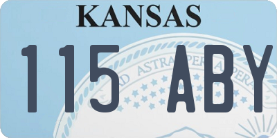 KS license plate 115ABY
