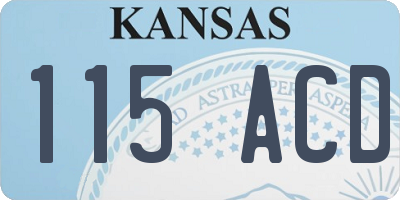 KS license plate 115ACD
