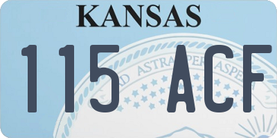 KS license plate 115ACF