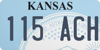 KS license plate 115ACH