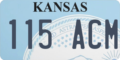 KS license plate 115ACM