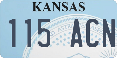 KS license plate 115ACN