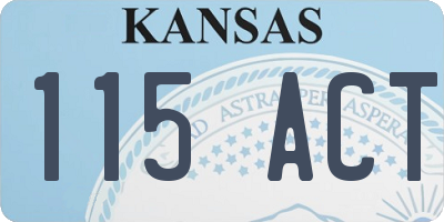 KS license plate 115ACT