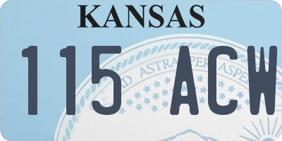 KS license plate 115ACW