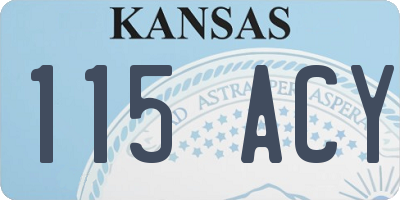 KS license plate 115ACY