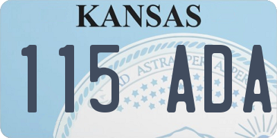 KS license plate 115ADA