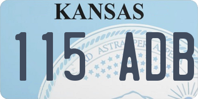 KS license plate 115ADB