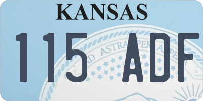 KS license plate 115ADF