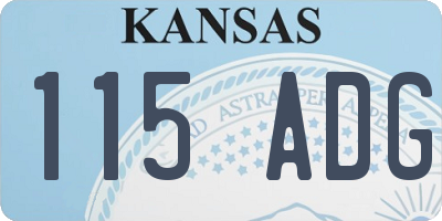 KS license plate 115ADG