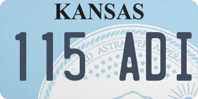 KS license plate 115ADI