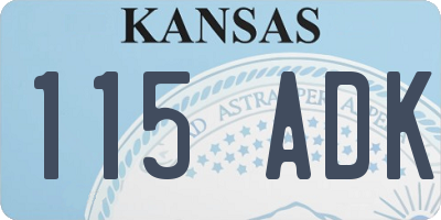 KS license plate 115ADK