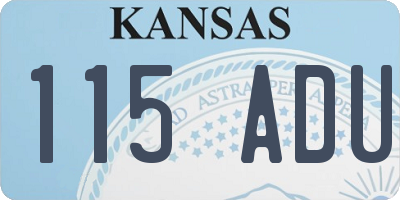 KS license plate 115ADU