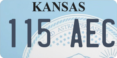 KS license plate 115AEC