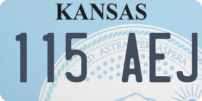 KS license plate 115AEJ