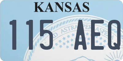 KS license plate 115AEQ