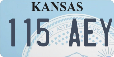 KS license plate 115AEY