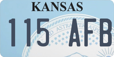KS license plate 115AFB