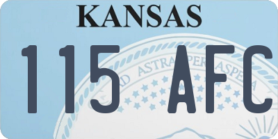 KS license plate 115AFC
