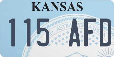 KS license plate 115AFD