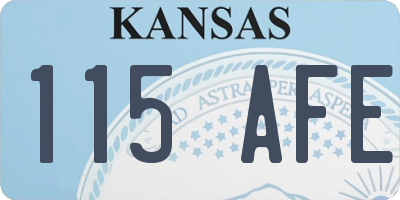 KS license plate 115AFE