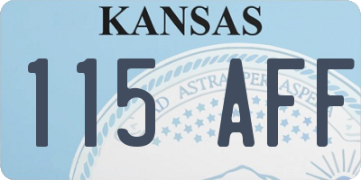 KS license plate 115AFF